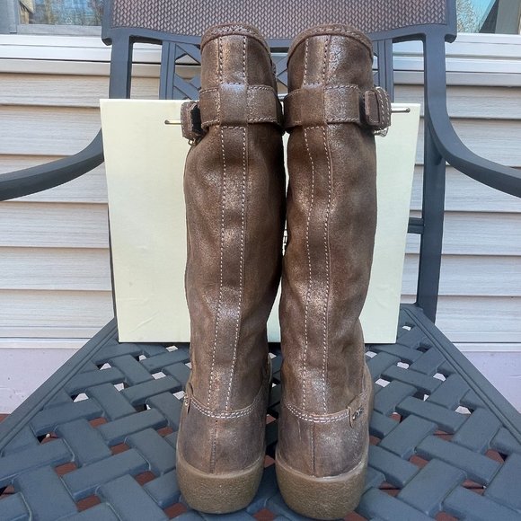 COACH TANESHA SUEDE SHEARLING Women's 7 After Ski Boot Metallic Gold Winter - Picture 6 of 16